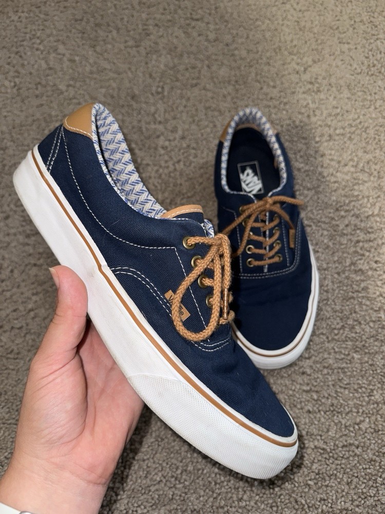 VANS Off The Wall Men’s Canvas Lace-Up Sneakers Blue/Brown/White US 11