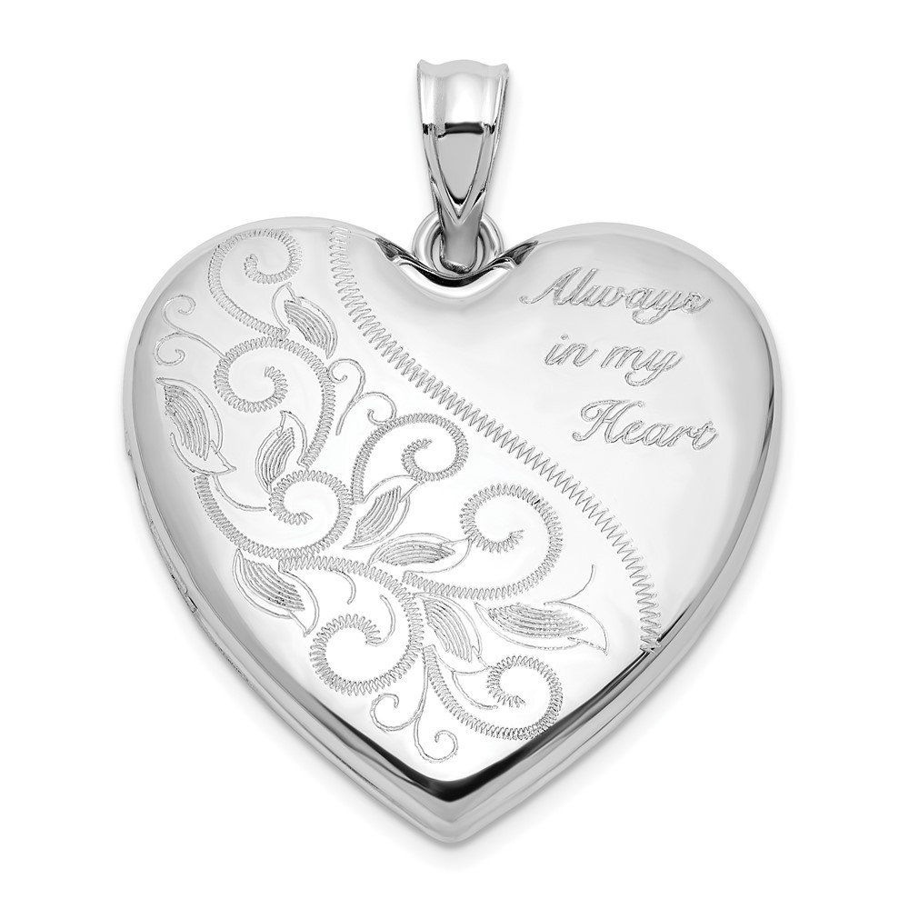 Sterling Silver Filigree Heart Locket Pendant 24mm 4.18g