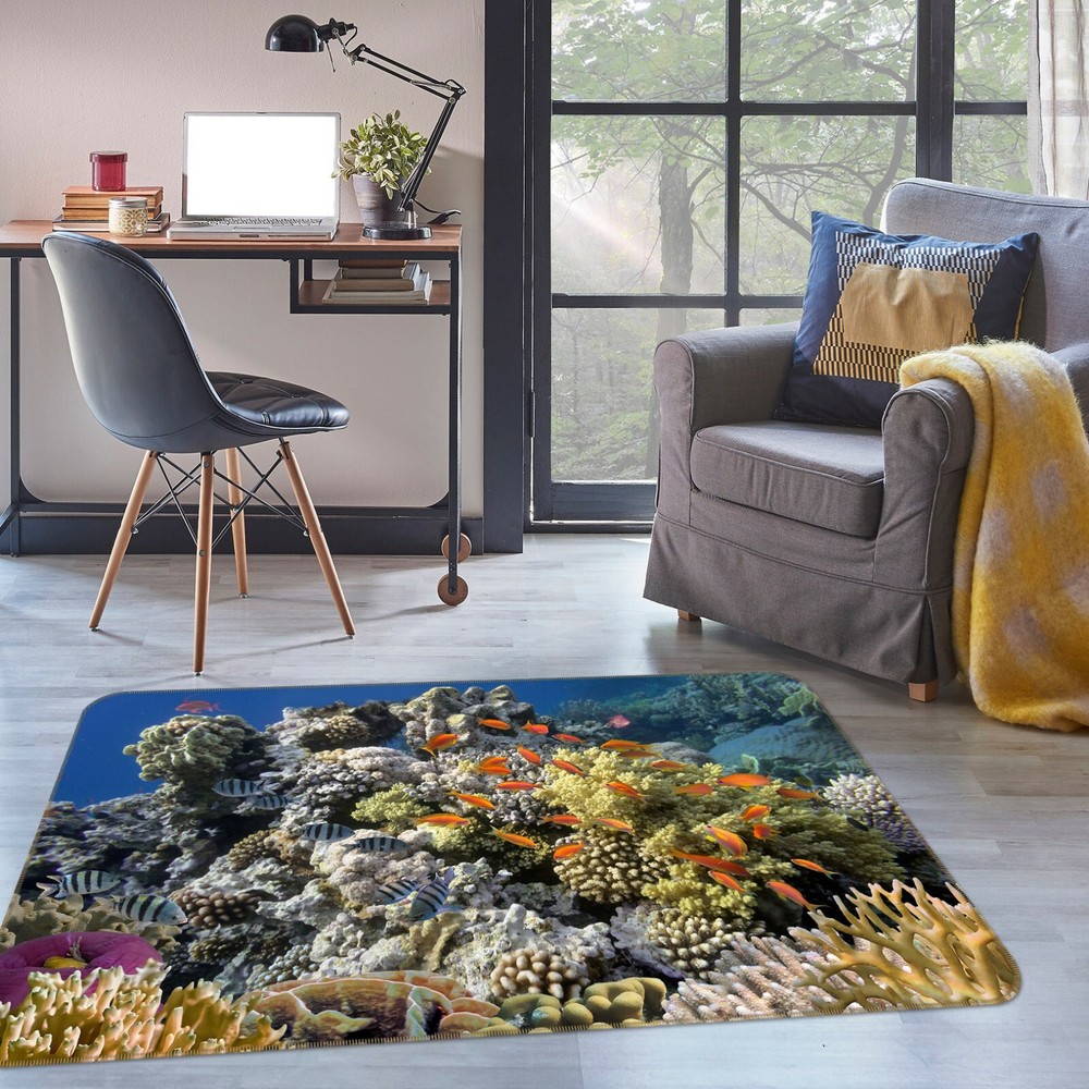 3D Underwater Coral Fish O3041 Animal Non Slip Rug Mat Elegant Photo Carpet Fay