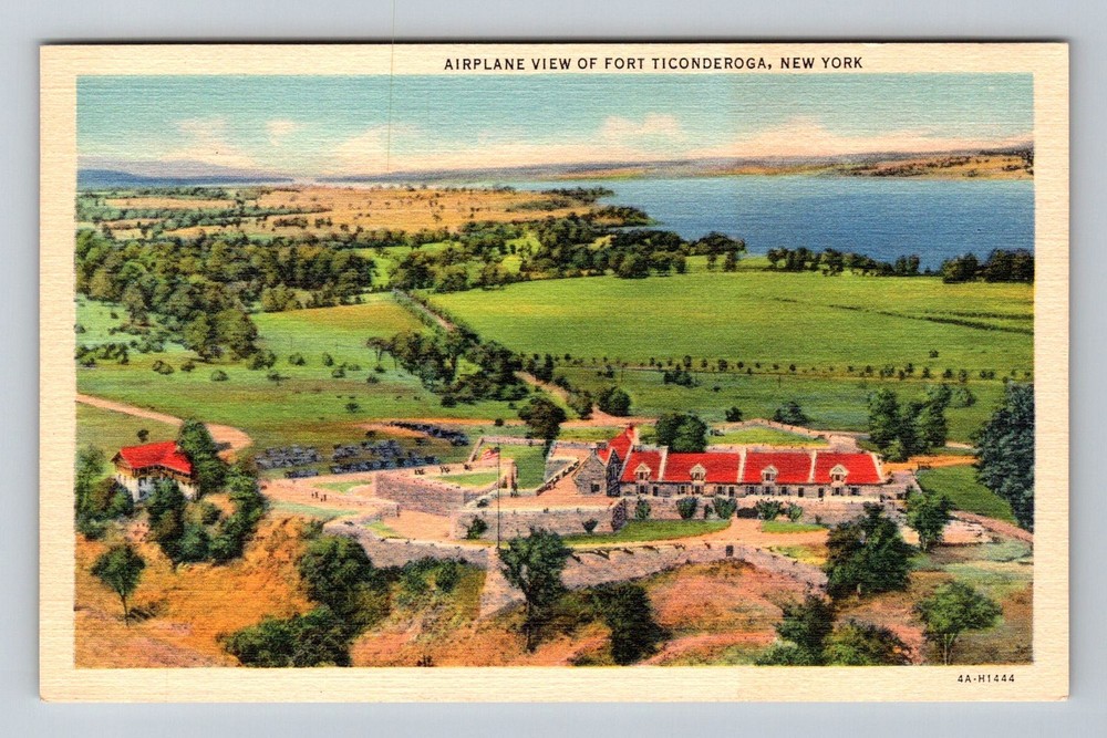 Ticonderoga, NY-New York, Fort Ticonderoga and Lake Champlain Vintage Postcard