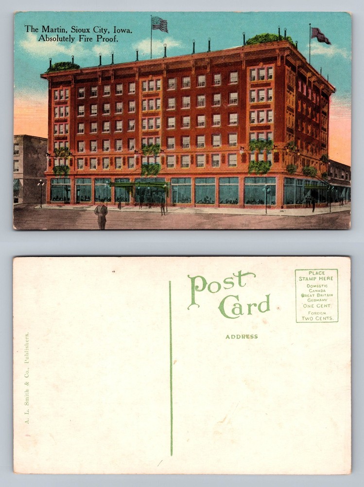 Sioux City, IA-Iowa, Martin Hotel Absolutely Fireproof PC Vintage Postcard