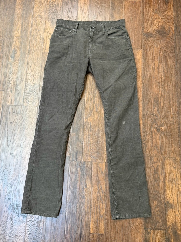 Gap 1969 Corduroy Pants Mens 31x33 Brown Low Rise Straight Fit Casual Jeans