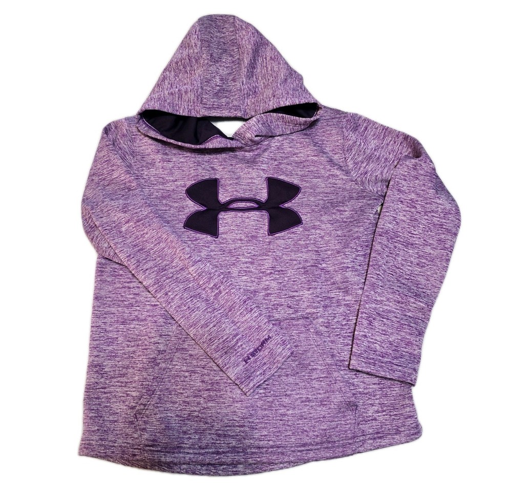 Under Armour Women's Coldgear XS Hoodie Pullover Sweatshirt Loose Fit Purple