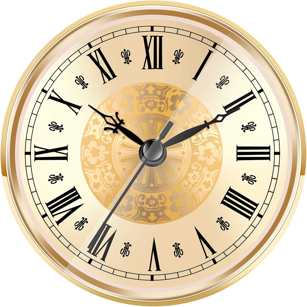 4.3 Inch/ 110 Mm Quartz Clock Insert, Gold Trim, Roman Numeral, Quartz Movement