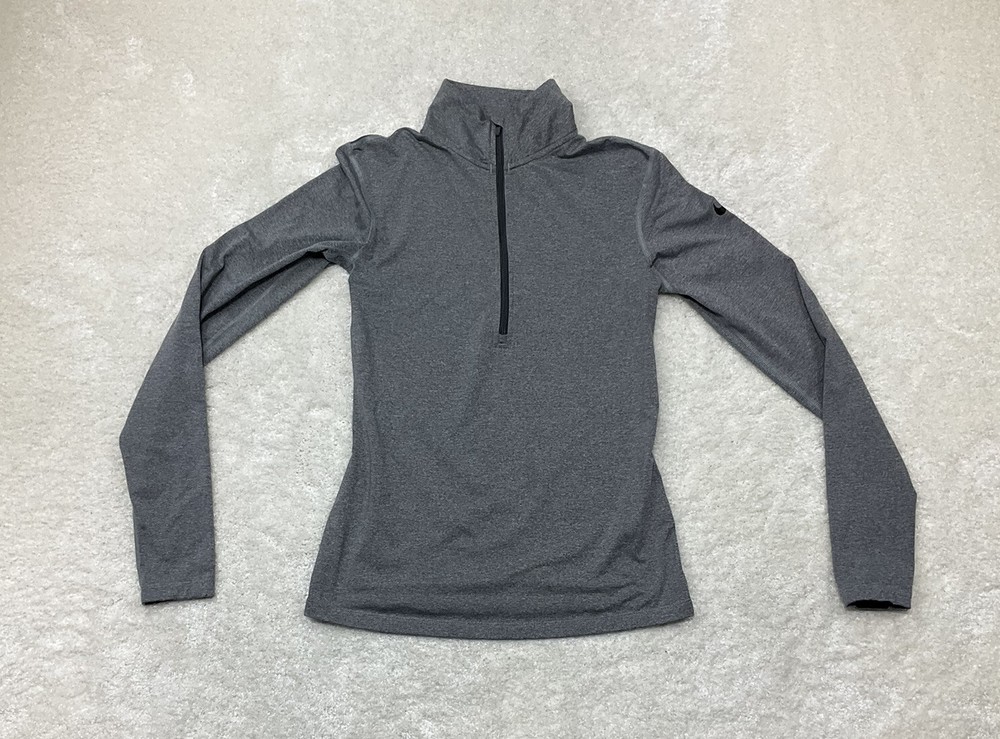 Nike Dri-Fit Womens Size M 1/4 Zip Gray Pullover Activewear Jacket