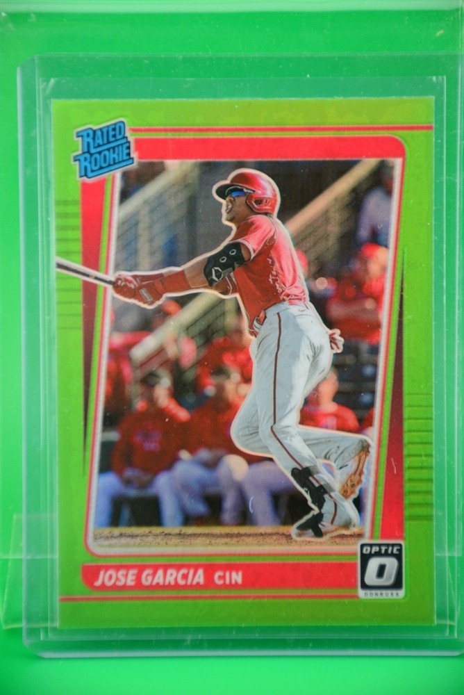 2021 Panini Donruss Optic Jose Garcia RC Lime Green Prizm Rated Rookie #89 Reds