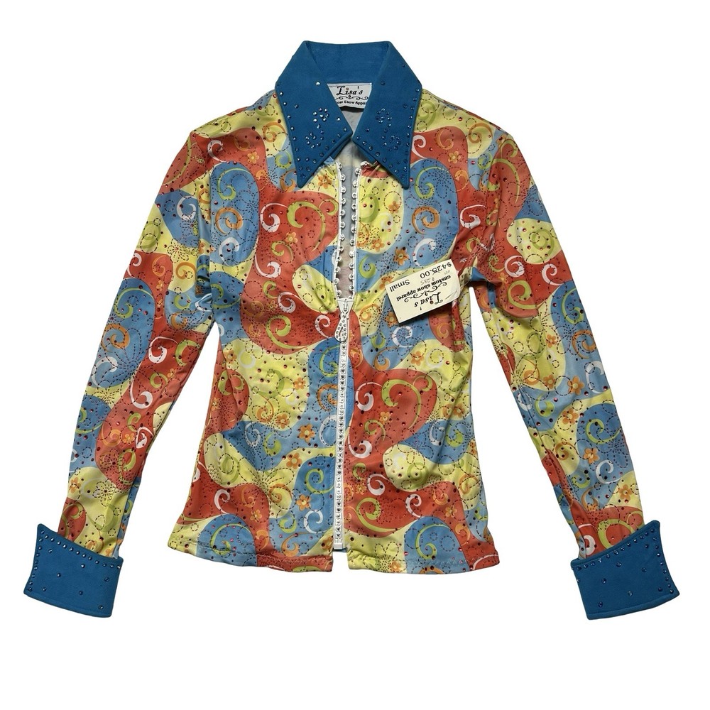 Lisa's Custom Show Apparel Shirt Womens Small Multicolor Western Horsemanship