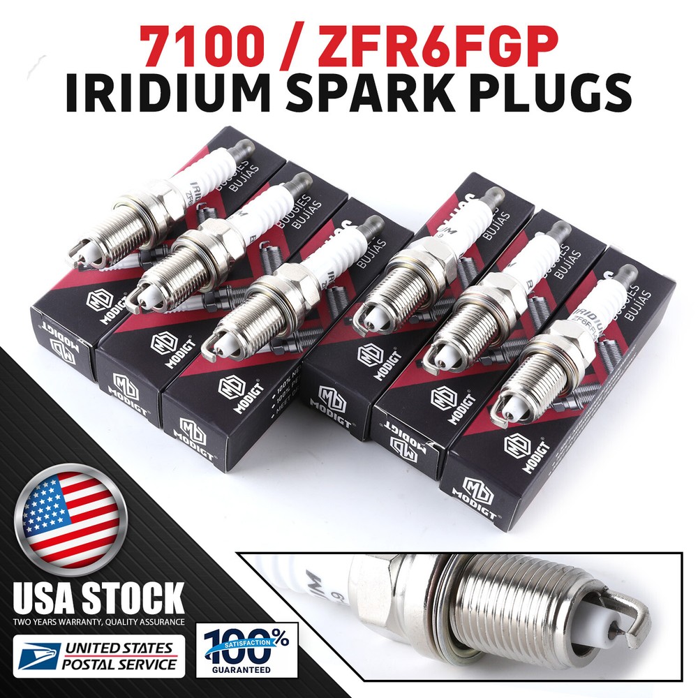 6PCS OEM ZFR6FGP Iridium Spark Plugs Fit NGK 7100 For Ram Jeep Dodge Honda 01-13