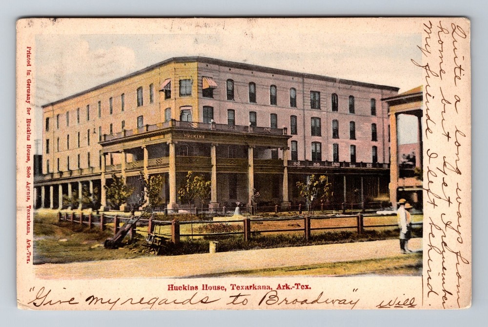 Texarkana, AR-Arkansas, Huckins House Hotel c1906 View Old Vintage Postcard