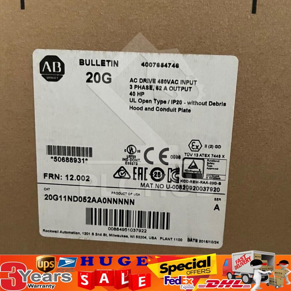 NEW~ Allen Bradley   20G11ND052AA0NNNNN SER A Power Flex 755 480V AC 40HP 52A