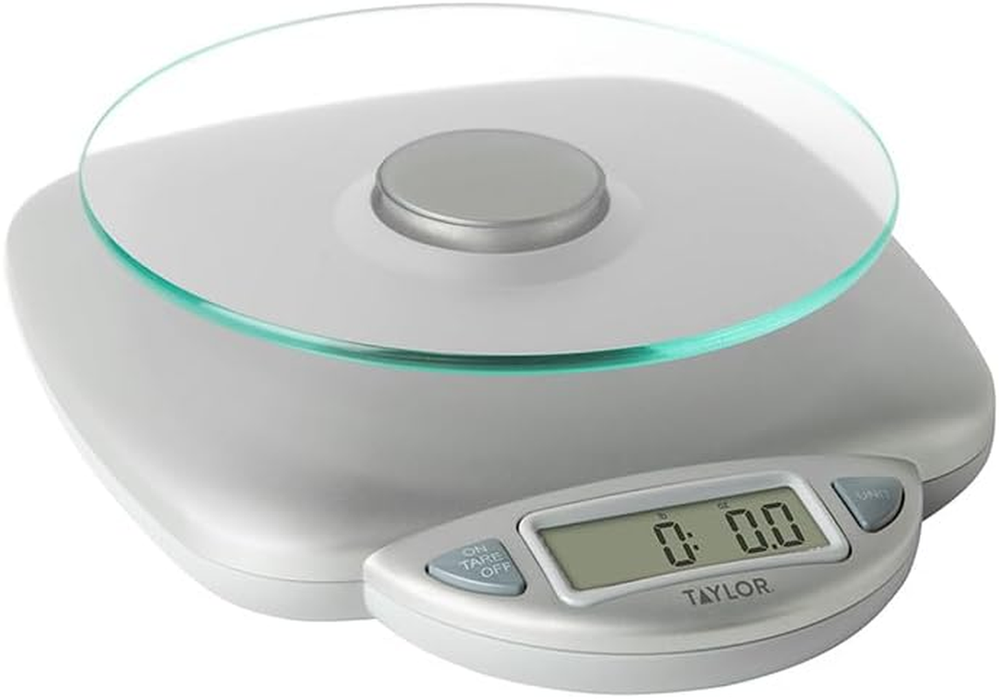 Báscula de cocina digital con tapa de vidrio de 11 lb de capacidad con pantalla LCD, peso I