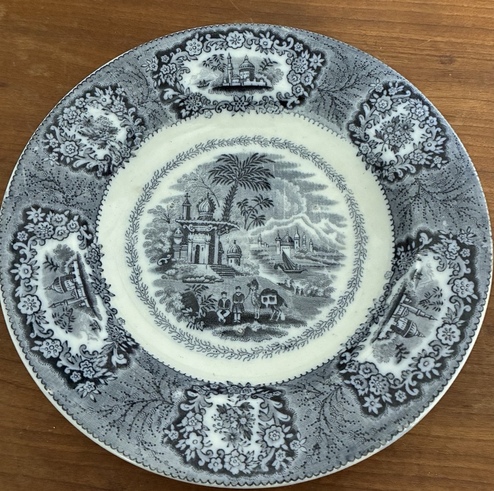 Antique Baker & Co Oriental Staffordshire England Transfer Dinner Plate