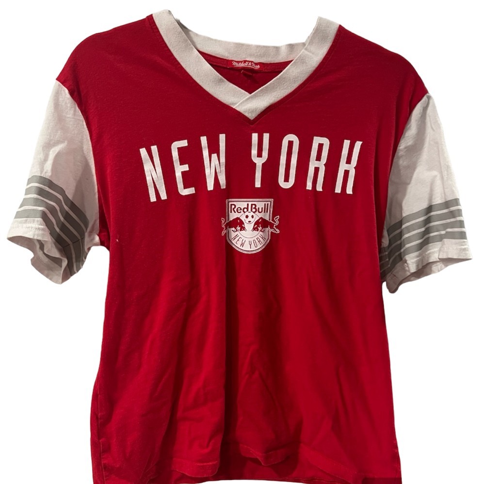 New York Red Bulls Shirt Womens Size L Tee Mitchell And Ness  MLS T-shirt Soccer