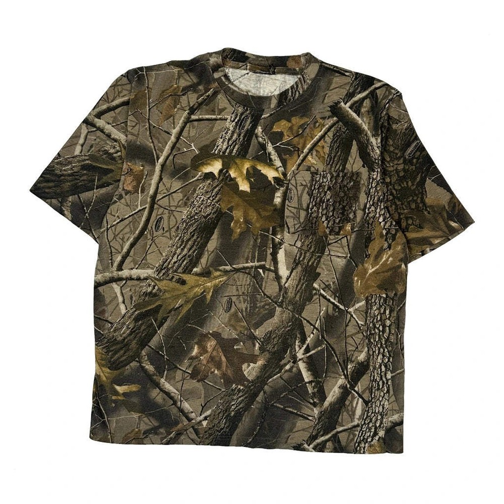 Mossy Oak Camo T-Shirt - Large Brown Cotton
