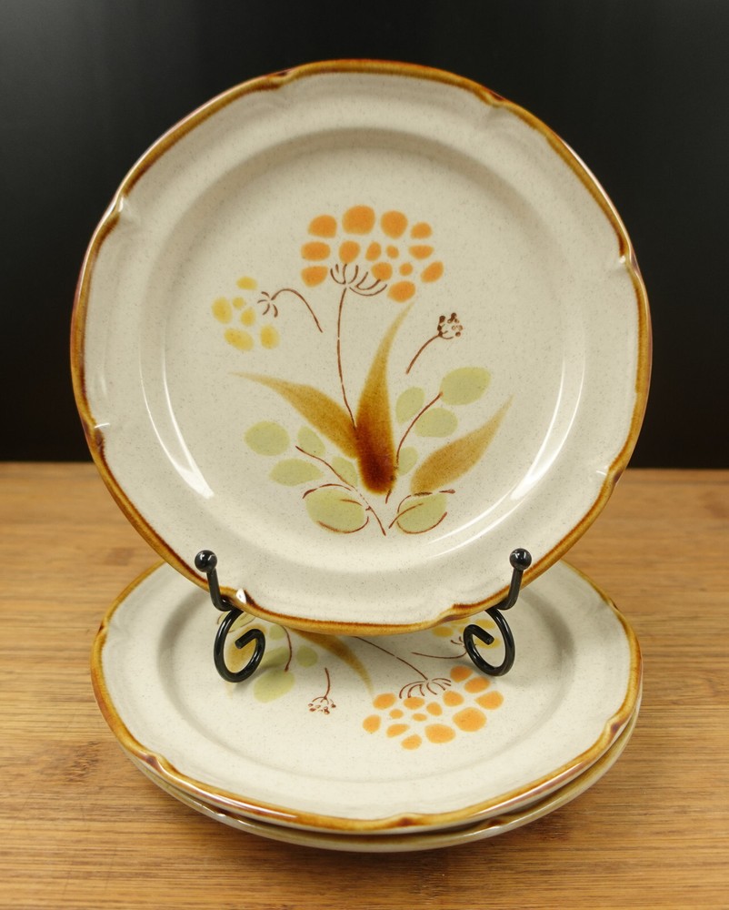 3 Vintage Salad Plates By Hearthside The Classics Handpainted 7.5'' Wide