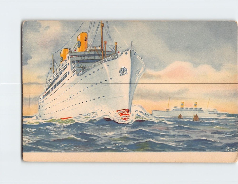 Postcard Swedish American Liners Kungsholm Gripsholm