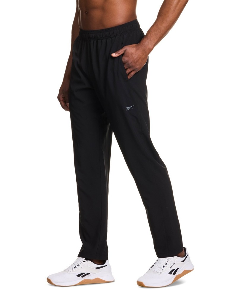Reebok Men's Regular-Fit Woven Pants Black Size XL