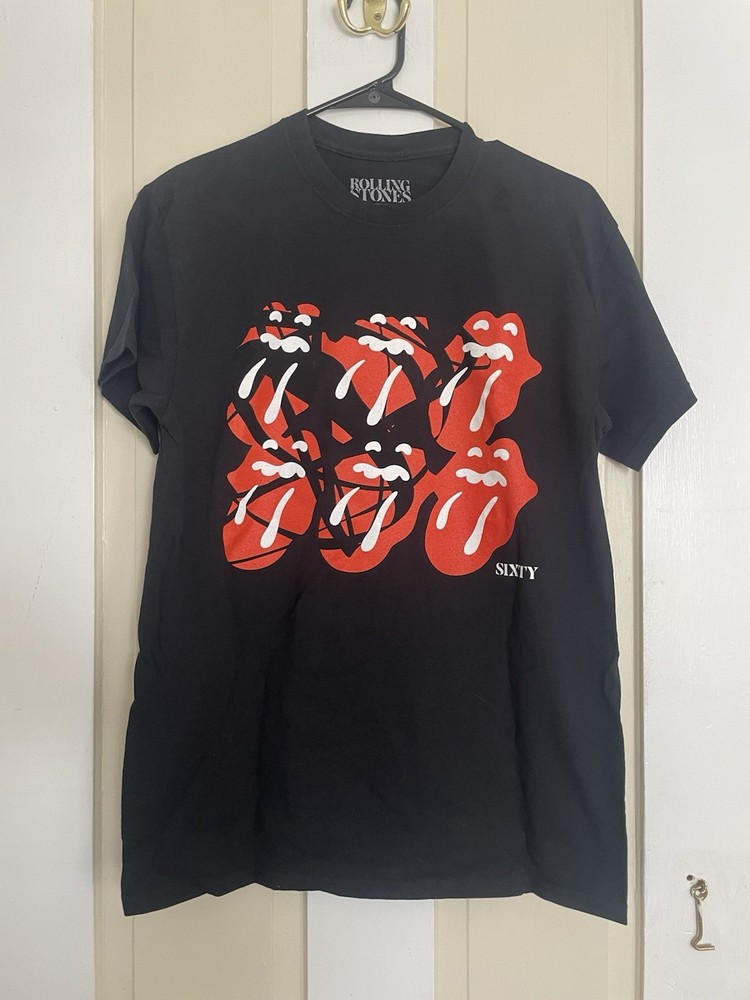 Rolling Stones Sixty Tour Black Graphic Knit T Shirt Men's Regular Fit