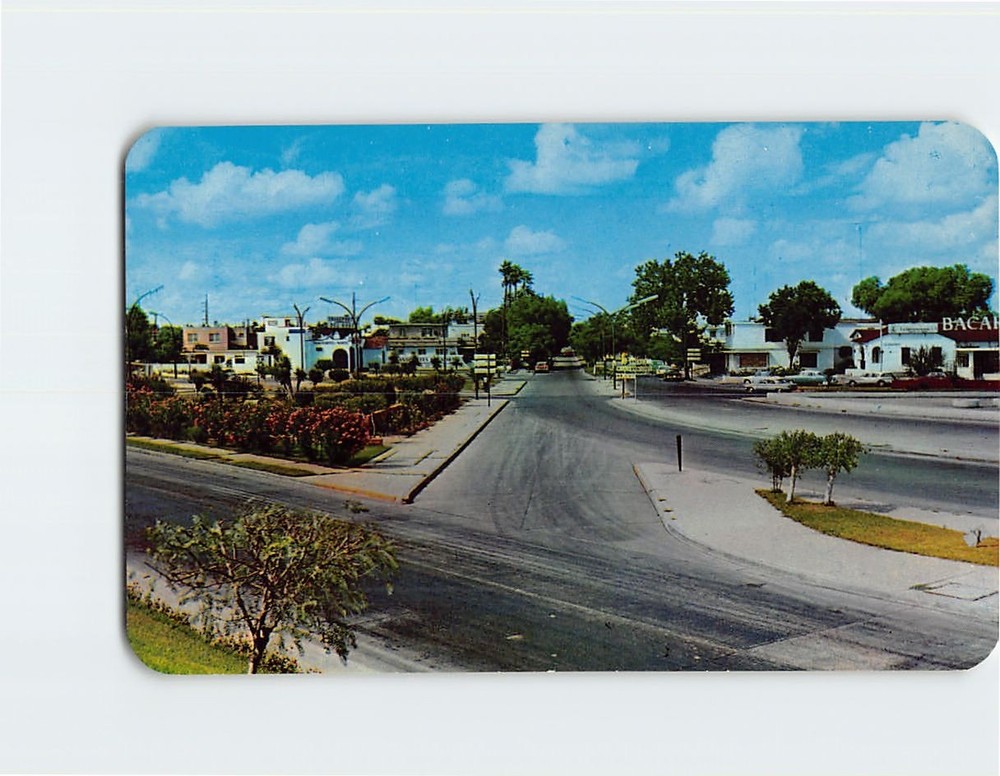 Postcard Alvaro Obregon Boulevard Matamoros Tamaulipas Mexico Vintage
