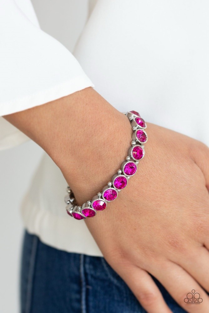 New Paparazzi Jewelry-Sugar Coated Sparkle Bracelet-Pink