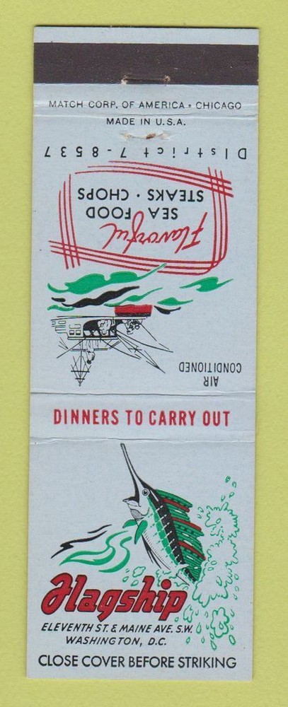 Matchbook Cover - Flagship Restaurant Washington DC