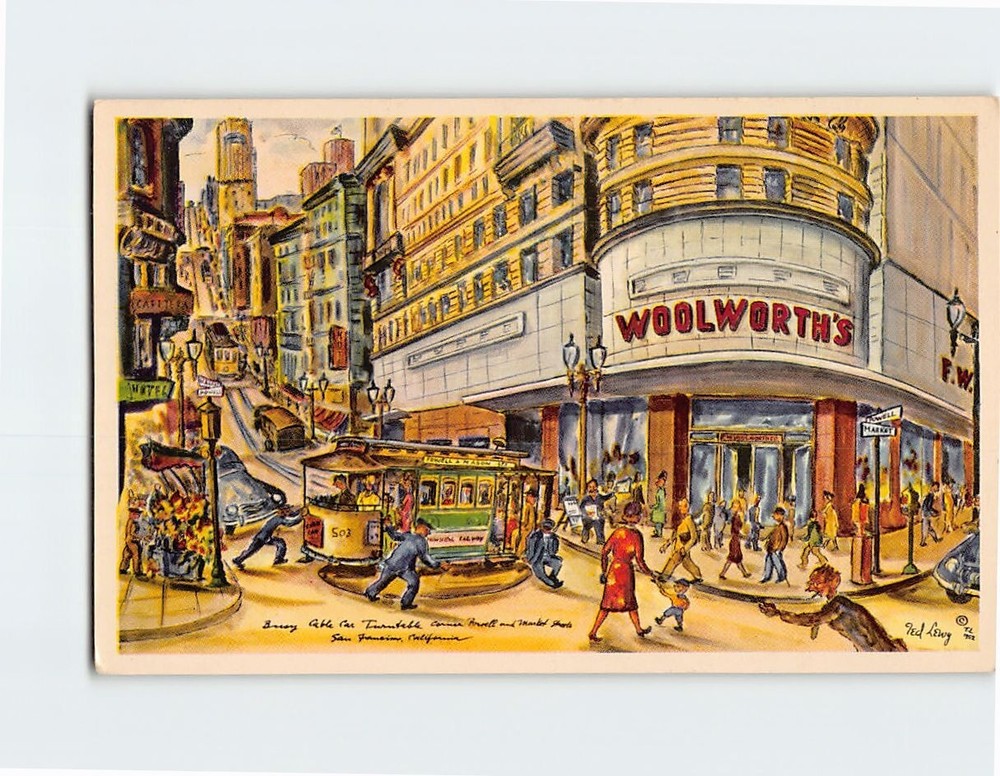 Postcard San Franciscos Famous Powell And Market Street Corner California USA
