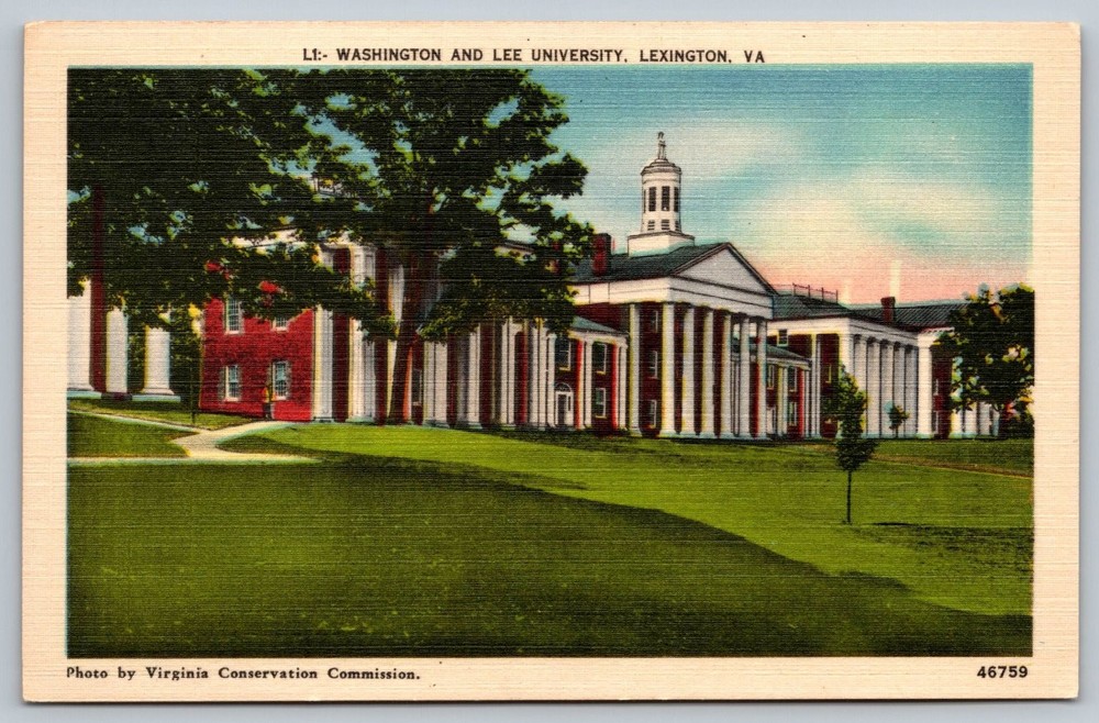 Vintage Linen Postcard Washington and Lee University Lexington VA