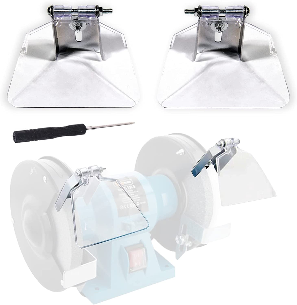 Bench Grinder Eye Shield, 2 Pcs Grinder Eyeshield Kit for Most Bench Grinders