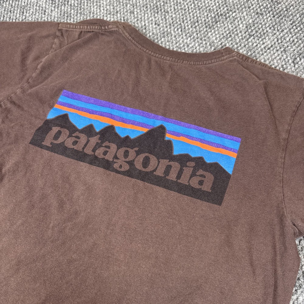 Patagonia Men’s Medium Brown Cotton Shirt Graphic Tee Casual Pullover Crew Neck
