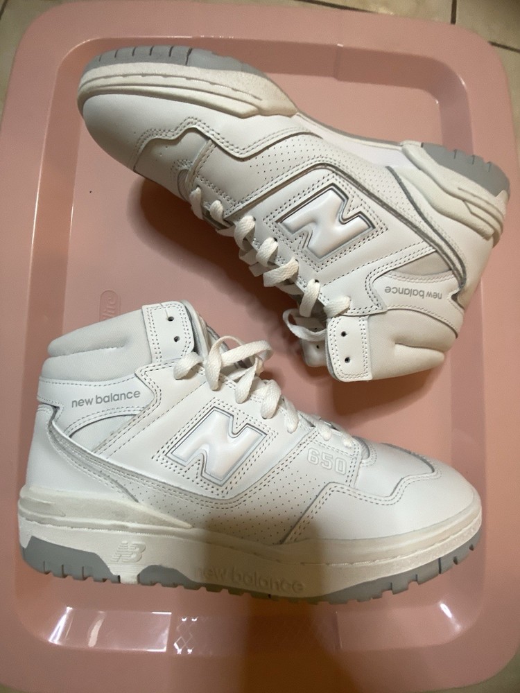 New Balance 650 White High Top Leather Athletic Sneaker Men's Size 10