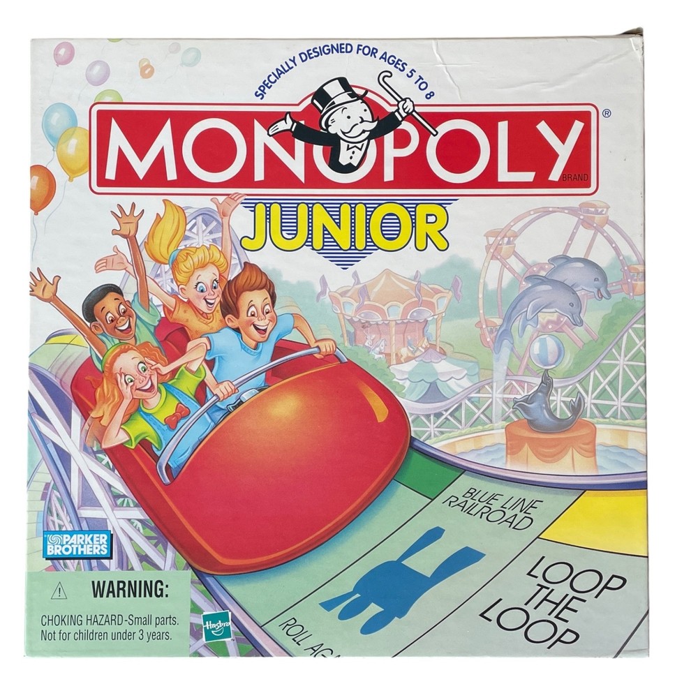 1999 Monopoly Junior Board Game Complete 100% Parker Brothers Hasbro Ages 5-8