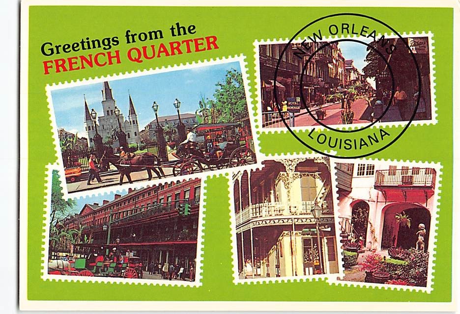Postcard Greetings from the French Quarter New Orleans Louisiana USA