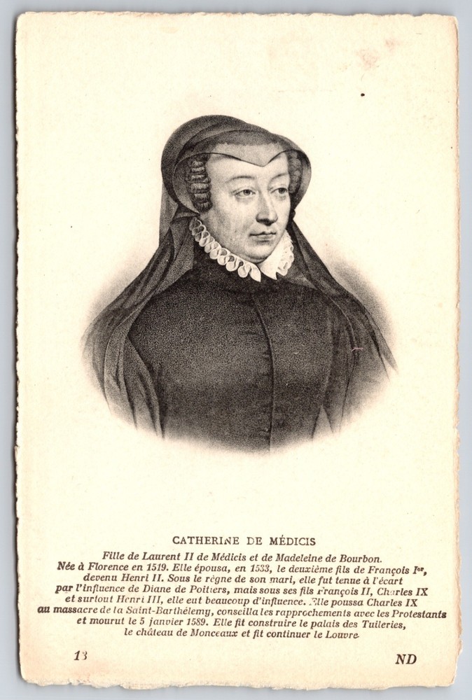 Catherine de' Medici Italian Noblewoman Queen of France Postcard