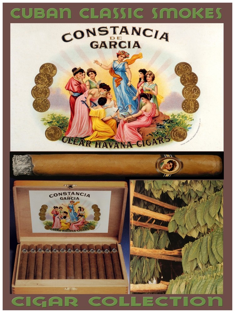 Vintage Cuban Cigar Label Poster for Classic Home Room Interior Decor