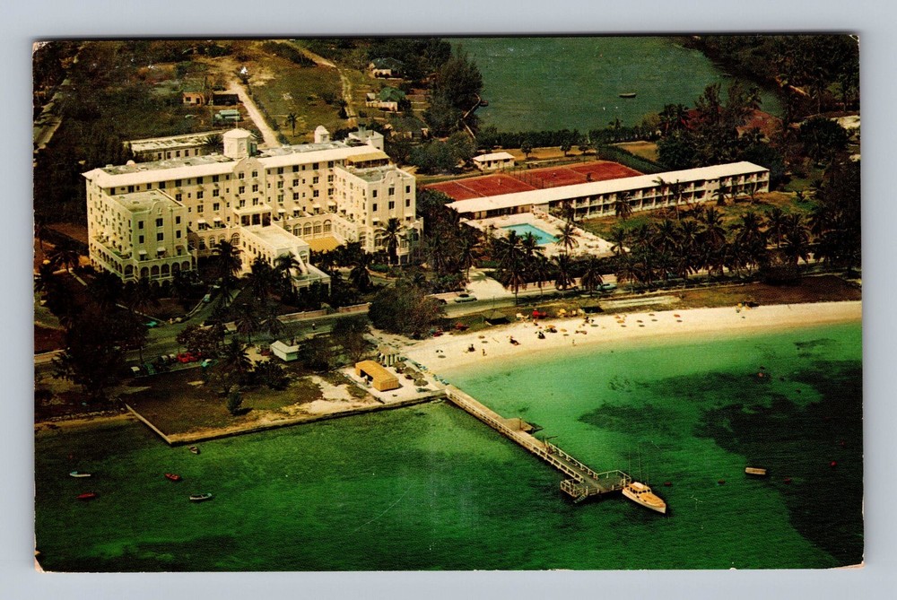 Bahamas- Nassau Montagu Beach Hotel Souvenir Old Card PC Vintage c1963 Postcard