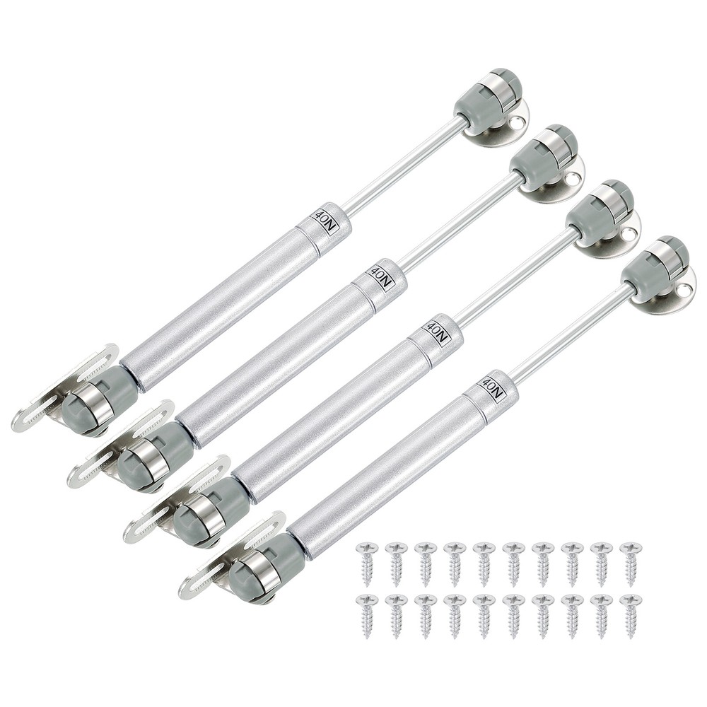 4Pcs Lid Support Hinges, 8 Inch 40N Gas Struts Folding Lid Stay Hinges, Silver