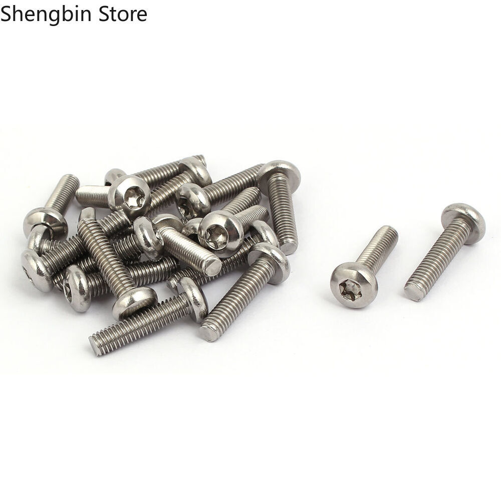 M6x25mm 304 Stainless Steel Button Head Torx Socket Cap Screws Fasteners 20pcs