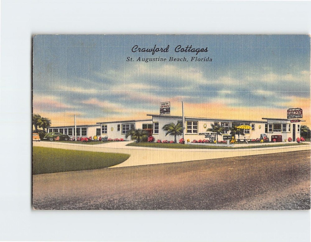 Postcard Crawford Cottages St. Augustine Beach Florida USA
