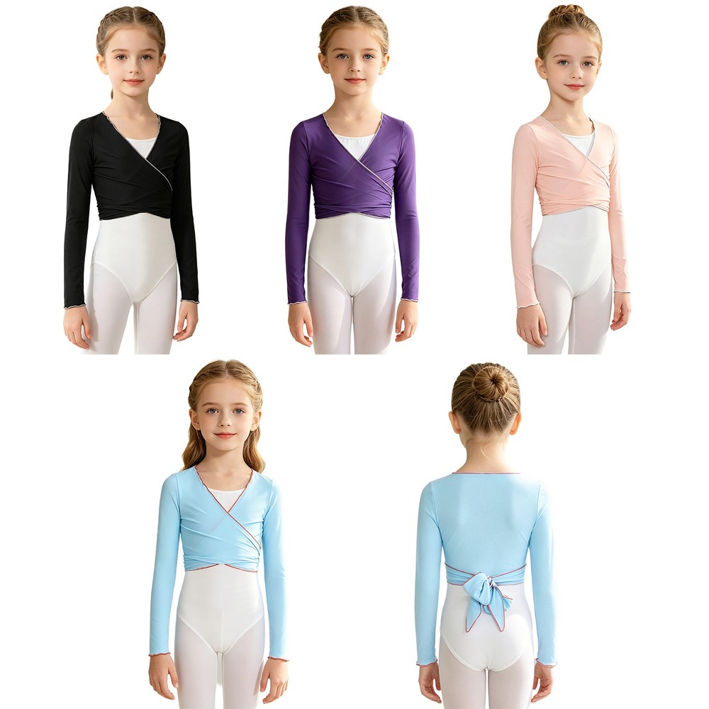 Girls Top Performance Ballet Shrug Dancewear Cardigan Versatile Long Sleeve
