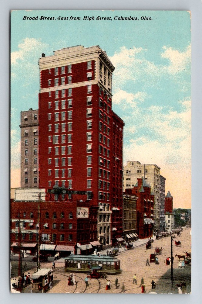 Columbus, OH-Ohio, Broad Street East From High Street Vintage Postcard