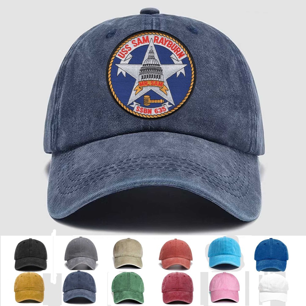 Custom Embroidered Hat SSBN-635 USS Sam Rayburn, Veteran Cap, Trucker Hat, Gift