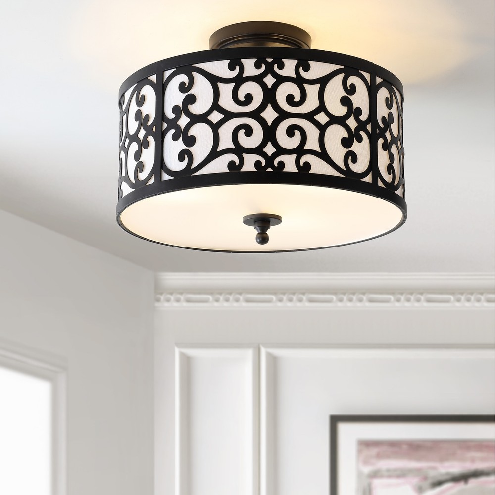 Stella 15 Inch Oil Rubbed Bronze LED Semi-Flush Mount Light Fixture