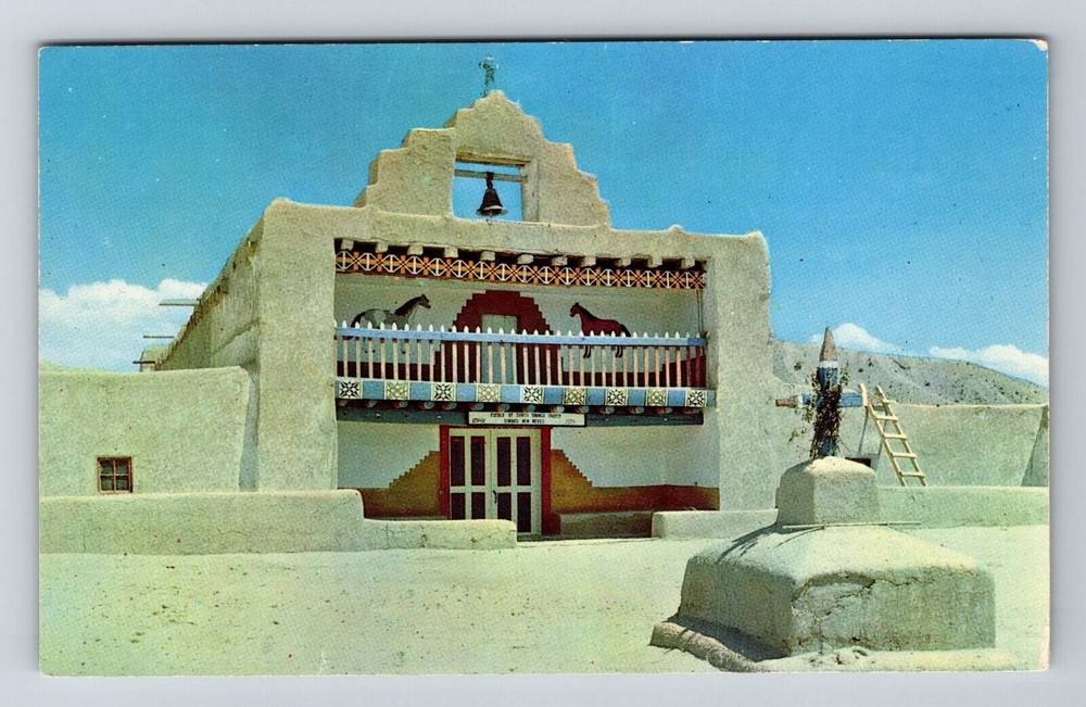 Albuquerque NM-New Mexico, Santo Domingo Church, Religion, Vintage Postcard