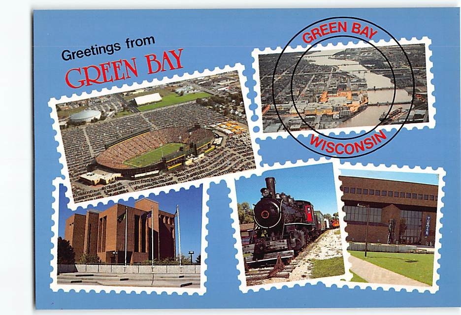 Postcard Greetings from Green Bay Wisconsin USA