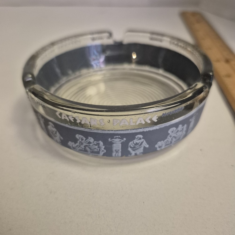 Vintage LAS VEGAS CAESARS PALACE BLUE Grecian mid century ASHTRAY USA!