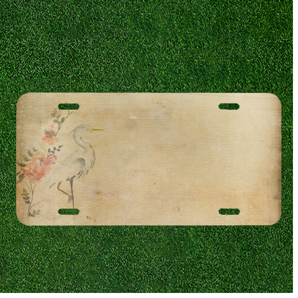 Custom Personalized License Plate Auto Tag With Swan Background Add Names