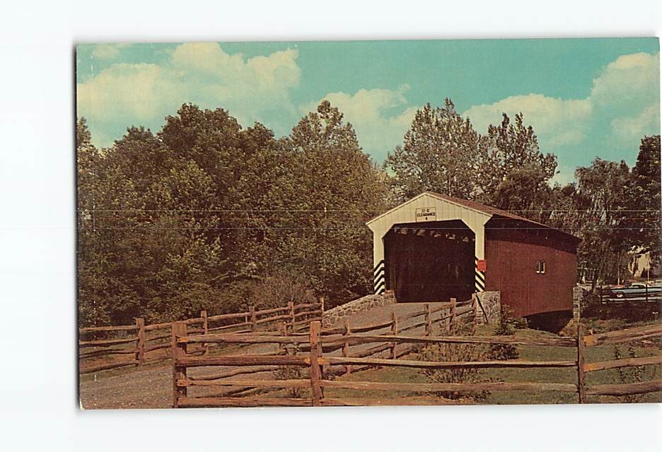 Postcard The Old Covered Bridge Amish Farm & House Lancaster Pennsylvania USA