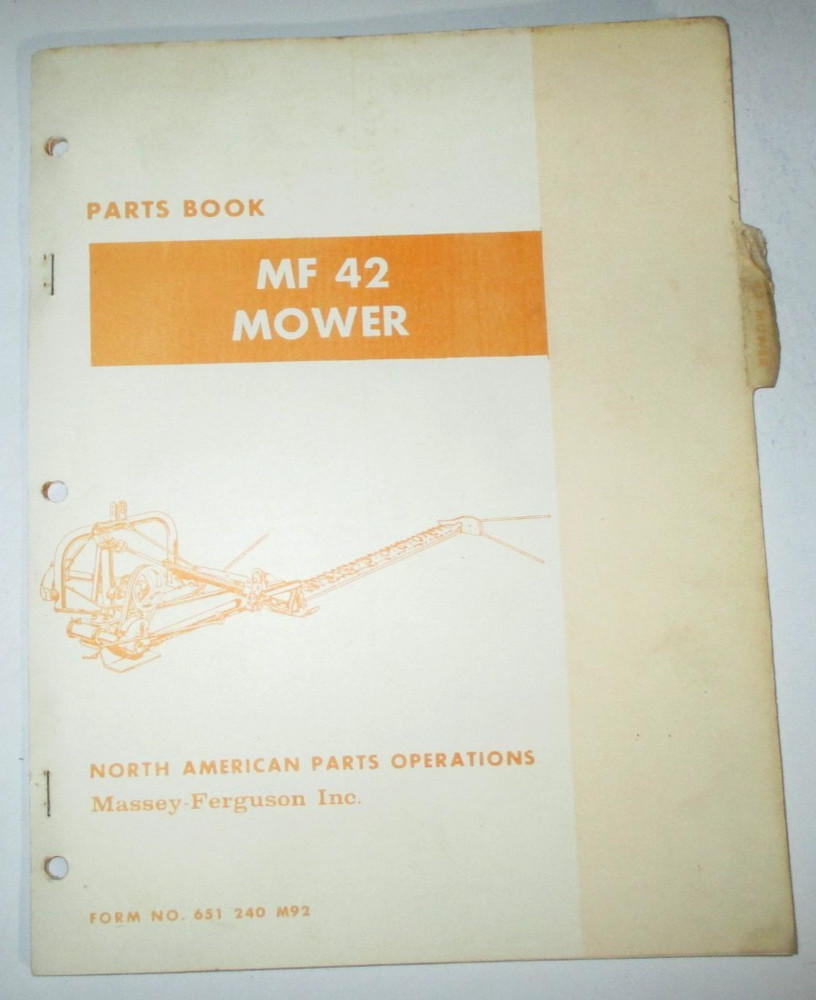 Massey Ferguson MF 42 Mower Parts Catalog Manual Book 9-69 ORIGINAL!