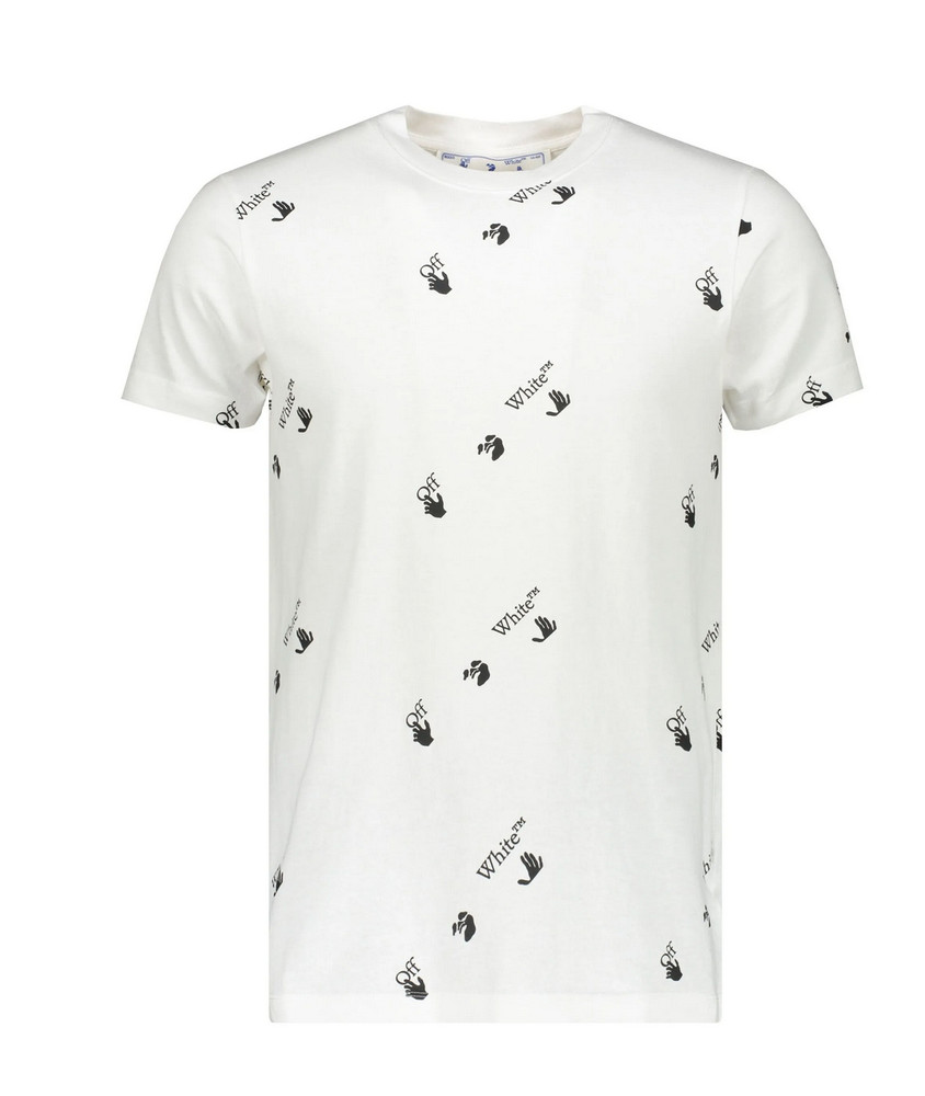 Authentic Off-White All-Over Logo White T-Shirt Size XS