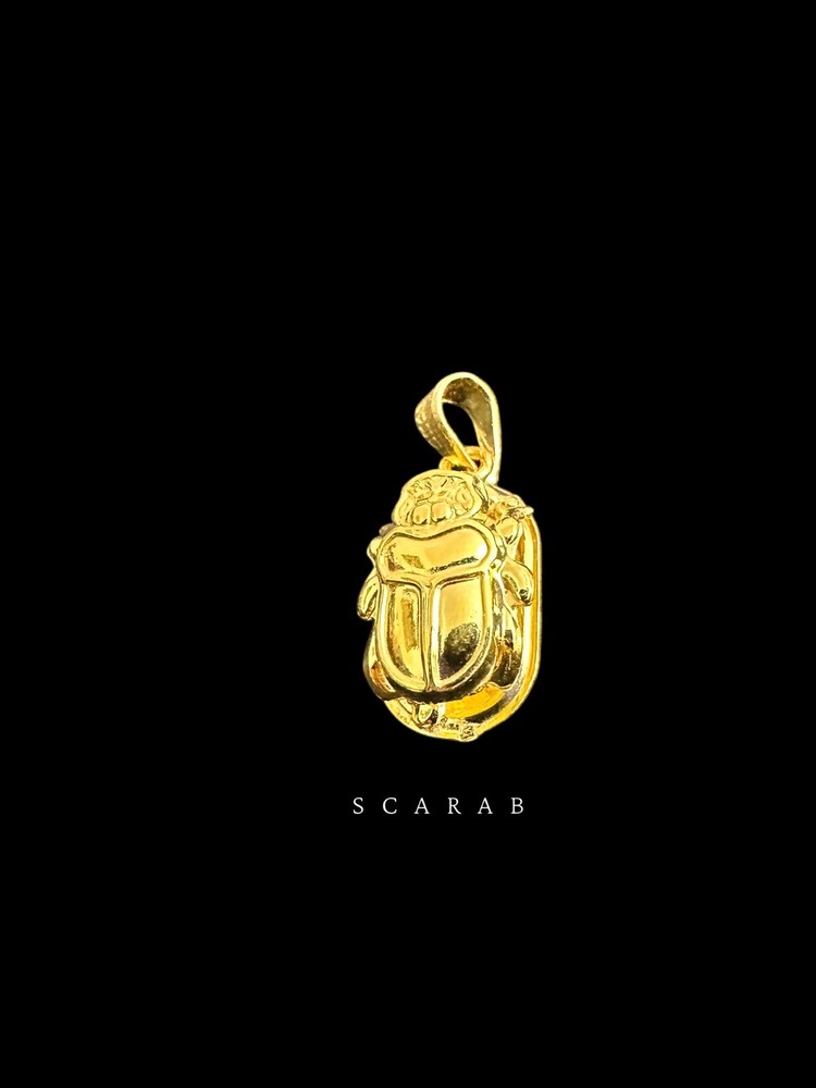 Ancient Egyptian Scarab Amulet made from 18k Gold ,Handmade Rare Antique Jewlery